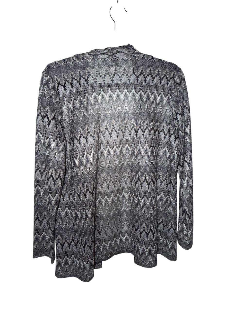Open-Front Black & White Patterned Cardigan - Picture 5 of 5